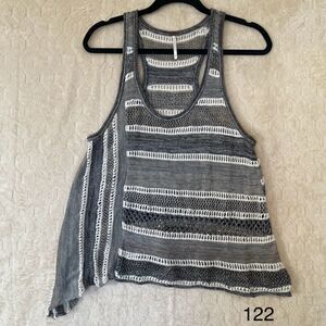 Free‎ People Striped Lovebird Crochet Tank Top Size M